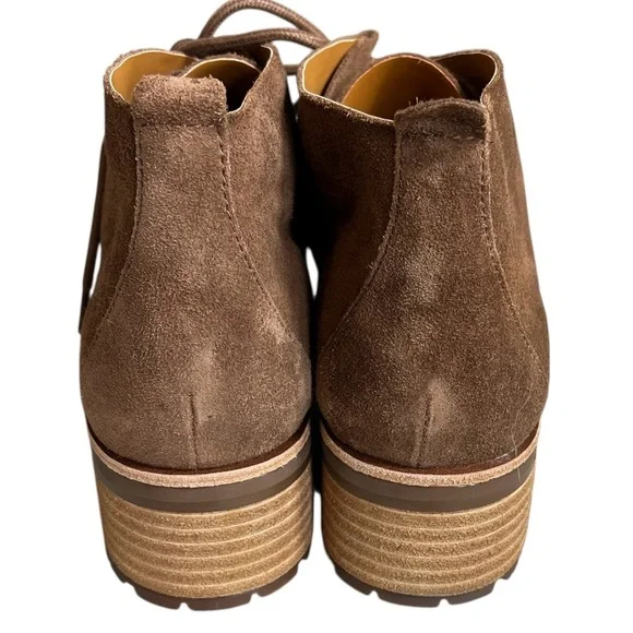 Kork-Ease Wales Brown Suede Lace Up Boots 9.5 Chunky Heel Leather Upper Lug Sole - Picture 5 of 12